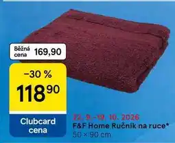 Tesco F&F Home Ručník na ruce, 50 x 90 cm nabídka