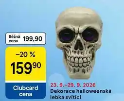 Tesco Dekorace halloweenská lebka svítící nabídka