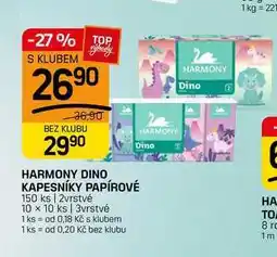 Flop HARMONY DINO KAPESNÍKY PAPÍROVÉ 150 ks | 2vrstvé 10 x 10 ks 3vrstvé nabídka