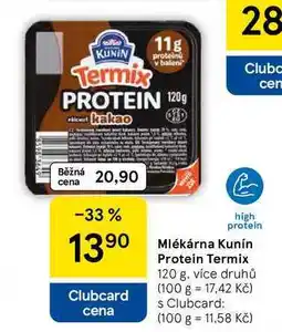 Tesco Mlékárna Kunín Protein Termix nabídka