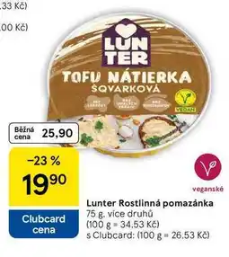 Tesco Lunter Rostlinná pomazánka, 75 g, více druhů nabídka