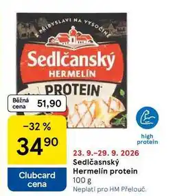 Tesco Sedlčasnský Hermelín protein nabídka