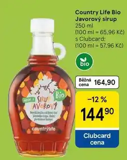 Tesco Country Life Bio Javorový sirup nabídka