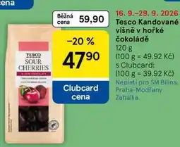 Tesco Tesco Kandované višně v hořké čokoládě nabídka