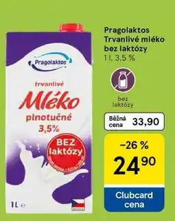 Tesco Pragolaktos Trvanlivé mléko bez laktózy 3.5 % nabídka