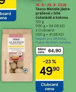 Tesco Tesco Mandle jádra pražená v bílé čokoládě a kokosu nabídka