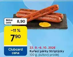 Tesco Kuřecí párky Striptýzky nabídka