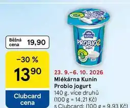 Tesco Mlékárna Kunín Probio jogurt, 140 g, více druhů nabídka