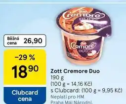Tesco Zott Cremore Duo nabídka