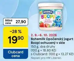 Tesco Bohemilk Opočenský jogurt Boopi ochucený v skle nabídka