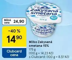 Tesco Milko Zakysaná smetana 15% nabídka