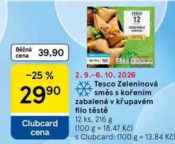 Tesco Tesco Zeleninová směs s kořením zabalená v křupavém filo těstě, 12 ks nabídka