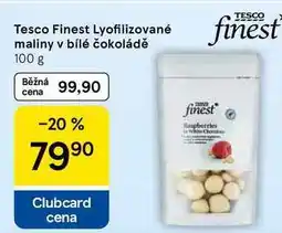 Tesco Tesco Finest Lyofilizované maliny v bílé čokoládě nabídka
