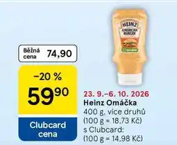 Tesco Heinz Omáčka, 400 g, více druhů nabídka