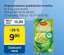 Tesco Vitana Instantní polévka Do hrnečku, 14-27 g, více druhů nabídka