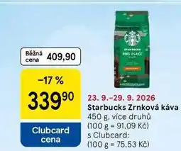 Tesco Starbucks Zrnková káva, 450 g, více druhů nabídka