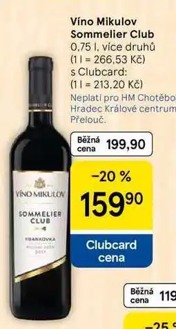 Tesco Víno Mikulov Sommelier Club, 0.75 l, více druhů nabídka