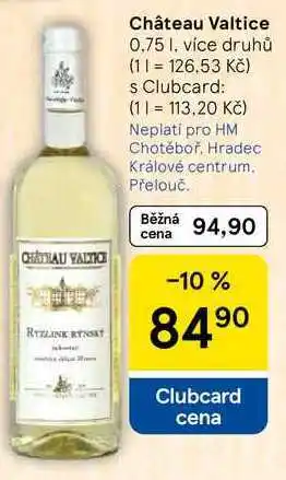 Tesco Château Valtice, 0.75 l, více druhů nabídka