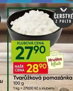 Hruška Tvarůžková pomazánka nabídka