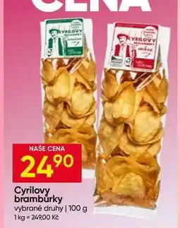 Hruška Cyrilovy brambůrky vybrané druhy nabídka
