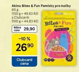 Tesco Akinu Bites & Fun Pamlsky pro kočky nabídka