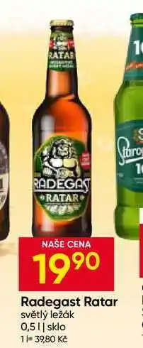 Hruška Radegast Ratar světlý ležák 0,5l sklo nabídka