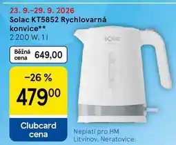 Tesco Solac KT5852 Rychlovarná konvice, 2200 W nabídka