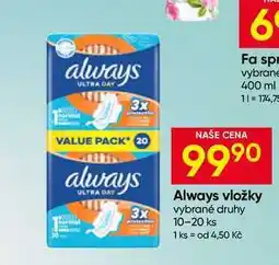 Hruška Always vložky vybrané druhy 10-20 ks nabídka