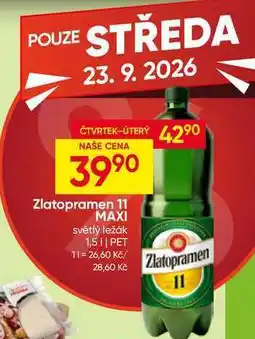 Hruška Zlatopramen 11° MAXI, světlý ležák 1,5l (PET) 1.5l nabídka