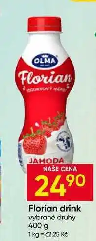 Hruška Florian drink vybrané druhy nabídka