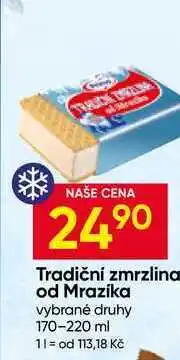 Hruška Tradiční zmrzlina od Mrazíka vybrané druhy nabídka