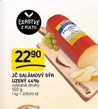 Flop JČ SALÁMOVÝ SÝR UZENÝ 44% vybrané druhy nabídka