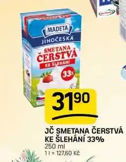 Flop JČ SMETANA ČERSTVÁ KE ŠLEHÁNÍ 33% nabídka