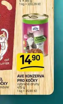 Flop AVE KONZERVA PRO KOČKY vybrané druhy nabídka