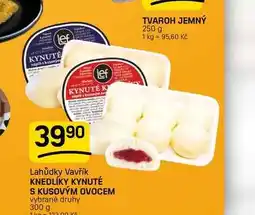 Flop KNEDLÍKY KYNUTÉ S KUSOVÝM OVOCEM vybrané druhy nabídka
