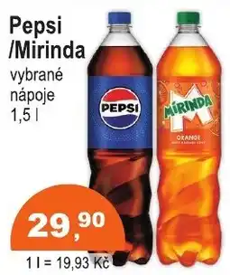 COOP DISKONT Pepsi / Mirinda vybrané nápoje nabídka