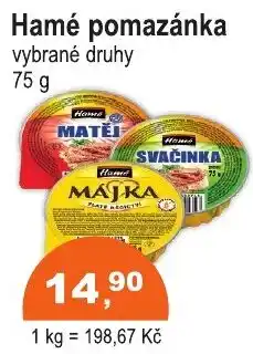 COOP DISKONT Hame pomazánka vybrané druhy nabídka