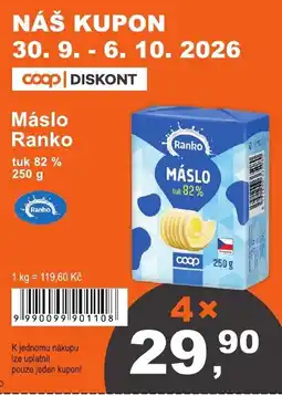 COOP DISKONT Ranko Máslo nabídka