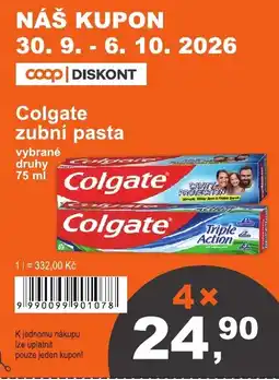 COOP DISKONT Colgate zubní pasta nabídka