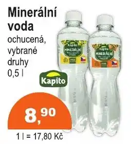 COOP DISKONT Kapito minerální voda ochucená vybrané druhy nabídka