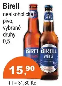 COOP DISKONT Birell nealkoholické pivo, vybrané druhy nabídka