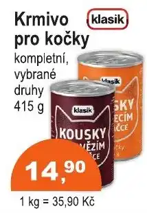 COOP DISKONT Klasik krmivo pro kočky kompletní vybrané druhy nabídka