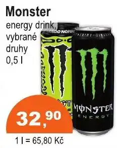 COOP DISKONT Monster energy drink vybrané druhy nabídka