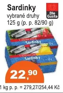 COOP DISKONT Die Gusta sardinky vybrané druhy nabídka