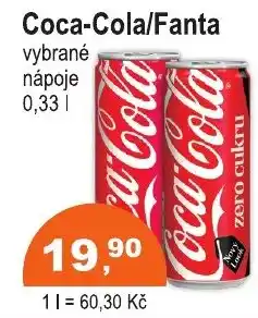 COOP DISKONT Coca-Cola/Fanta vybrané nápoje nabídka