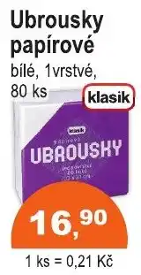 COOP DISKONT Klasik ubrousky papírové bílé 1vrstvé nabídka