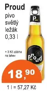 COOP DISKONT Proud pivo světlý ležák nabídka