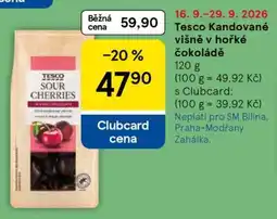 Tesco Tesco Kandované višně v hořké čokoládě nabídka