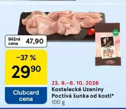 Tesco KOSTELECKÉ UZENINY Poctivá šunka od kosti nabídka