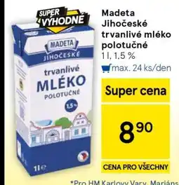 Tesco Madeta Jihočeské trvanlivé mléko polotučné nabídka